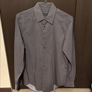 Van Heusen White and Purple Casual Button Down Shirt - 34/35